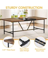 Tribesigns 70.8 x 35.4 inch Large Dining Table for 6