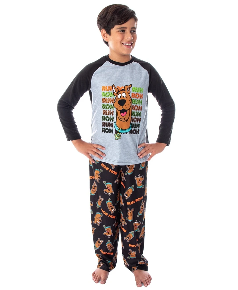 Scooby-Doo Boys Scooby Doo Pjs Ruh-Roh! Pajamas Raglan Shirt and Pants Sleep Set