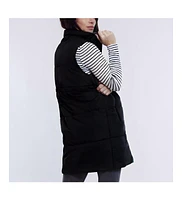 Motherhood Maternity Woven Full-Zip Sleeveless Quilted Puffer Vest