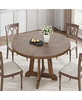 gaomon Round Dining Table for 4-6 People, 47 Inch Farmhouse Kitchen Table