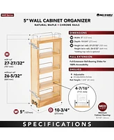 Rev-a-Shelf 5" Pullout Wall Kitchen Cabinet Organizer Storage Rack, 448-wc-5C