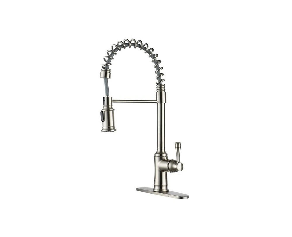 Casainc Single-Handle Spring Pull-Down Kitchen Faucet Single Hole 1.8 Gpm