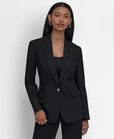 Dkny Women's Embellished Peak-Lapel One-Button Jacket