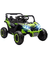 Qaba 24V 7AH Ride on Car, 2 Seater 4 Mph Utv w/ Music,