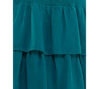 City Studios Juniors' Ruffled Smocked-Waist Tiered Dress