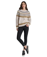 Dkny Jeans Women's Fair Isle Crewneck Raglan Sweater