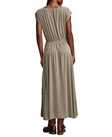 Lucky Brand Women's Sandwash Ruched Sleeveless Midi Dress