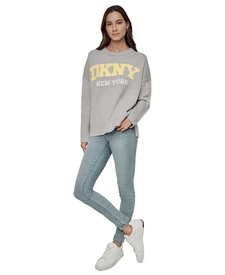 Dkny Jeans Women's Varsity Logo Crewneck Sweater