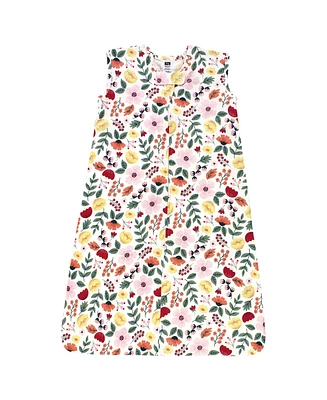 Hudson Baby Baby Girls Hudson Cotton Sleeveless Wearable Sleeping Bag, Sack, Blanket, Fall Botanical, 6-12 Months