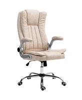 Homcom High Back Office Chair with Flip-up Arms and Tilt Function,