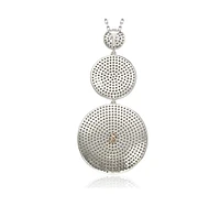 Suzy Levian Sterling Silver Cubic Zirconia White Pave Graduating Circles Pendant