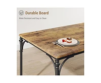 gaomon Dining Table Set for 4, Kitchen Table Set with Upholstered Bench, Dining Room Table Set for 4-6 with Cozy Cushion, 3 Piece Dining Table Set for