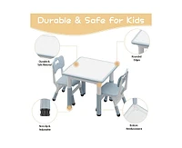 gaomon Kids Table and 2 Chairs Set with Graffiti Desktop, Height Adjustable Toddler Table and Chairs Set, 4 in 1 Activity Table Play Table for Reading