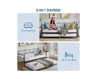 gaomon Twin Daybed with Trundle, Day Bed with Trundle Bed Twin