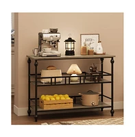 gaomon Console Table, 3-Tier Sofa Tables Narrow Entryway Table with Storage