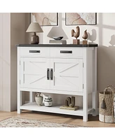 gaomon Farmhouse Entryway Table with 2-Door Cabinet & 2 Drawers