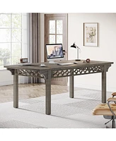 Tribesigns 71-Inch Executive Desk, Large Computer Desk with Sturdy Legs, Farmhouse Office Desk Conference Table, Wood Studying Writing Table Business