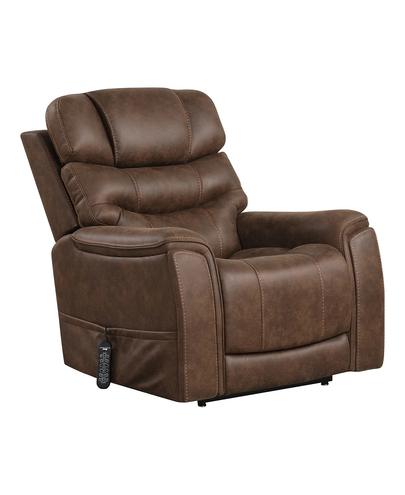 Furniture of America 39" Leafstorm Artificial Leather Power Recliner Lift Chair