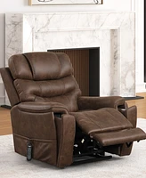 Furniture of America 39" Leafstorm Artificial Leather Power Recliner Lift Chair