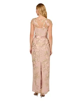 Adrianna Papell Women's Floral-Embroidered Column Gown