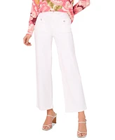 CeCe Women's Rhinestone-Button Patch-Pocket Jeans