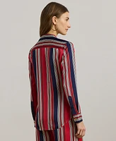 Lauren Ralph Petite Classic-Fit Striped Charmeuse Shirt