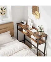 gaomon 2 Tier Entryway Table, Console Tables for Entryway, Industrial Sofa Table with Adjustable Shelf