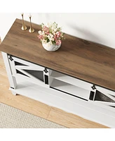 gaomon 46" Entryway Table with Sliding Barn Doors, Farmhouse Console Table with Storage