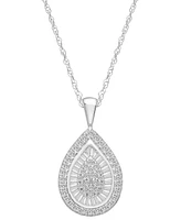 Diamond Cluster Pear-Shape 18" Pendant Necklace (1/2 ct. t.w.) in 14k White Gold, Exclusively at Macy's