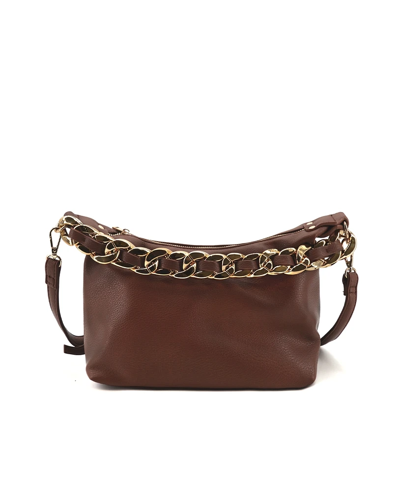 Like Dreams Penelope Braided Gold Chain Crossbody Bag