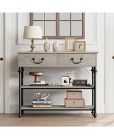 gaomon Console Tables for Entryway, Small Entryway Table with 2 Drawers