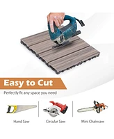 Costway 36 Pcs Interlocking Deck Tiles Anti-slip Floor Tiles for Poolside All Weather