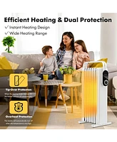 Sugift 1500W Electric Space Heater Oil Filled Radiator Heater with Foldable Rack