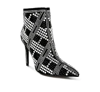 London Rag Urbanite Rhinestones Studded Stiletto Heel Boots