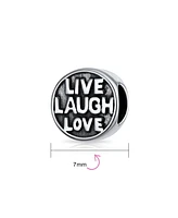 Bling Jewelry Live Laugh Love Mantra Charm Bead Sterling Silver Bracelet