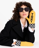Kate Spade New York Women's Taxi Checkboard Mittens
