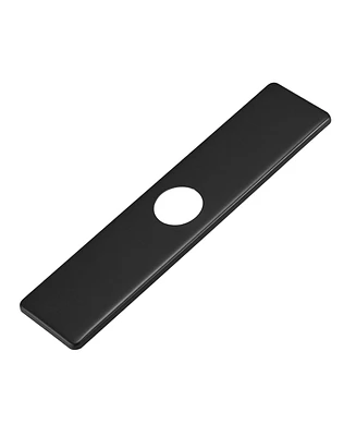 Greenspring Sink Hole Cover Matte Black 10 Inch 1 or 3 Hole Long Rectangle Cover Deck Plate Faucet Escutcheon for Bathroom or Kitchen Vanity Sink Fauc