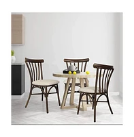 Slickblue 2-Piece Upholstered Dining Chair Set Aluminum Frame with Stylish Wood Finish, Ideal for Home & Dining