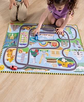 Melissa and Doug Race Track Floor Puzzle and Play Set