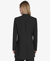 Halston Women's Collarless Open-Front Topper Jacket