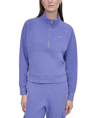 Dkny Sport Women's Studded-Logo Half-Zip Sweatshirt