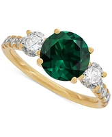 Grown With Love Lab Ruby (3 ct. t.w.) & Diamond (1 Ring 14k Gold (Also Emerald Sapphire)