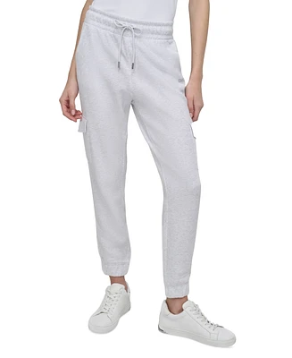 Dkny Sport Women's Studded-Logo Cargo Joggers