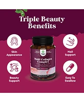 Nature's Craft Multi Collagen Complex Capsules, Biotin and Collagen Supplement with BioPerine and Hair Skin and Nails Vitamins, Nature's Craft, 120ct