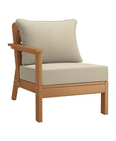 WestinTrends Outdoor Patio Hdpe Teak Loveseat Sofa with Cushions