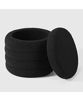 WestinTrends Mid-Century Modern Faux Sherpa Round Storage Ottoman