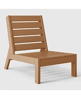 WestinTrends Outdoor Hdpe Deep Seating Modular Armless Patio Teak Chair with Cushions
