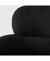 WestinTrends Mid-Century Modern Faux Sherpa Swivel Barrel Accent Chair
