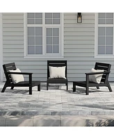 WestinTrends Outdoor Patio 3-Piece Hdpe Deep Seating Sectional Sofa