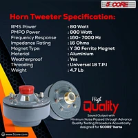 5 Core Pa Horn Speaker 800W Pmpo Compression Driver in 22 Inch Trumpet Throat Loud Audio System